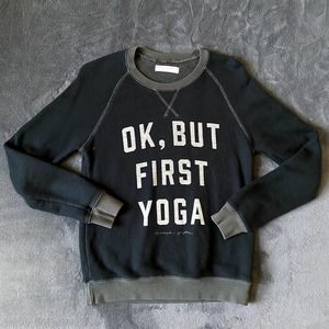 Spiritual Gangster USA Cotton Blend Pullover Sweatshirt Ok But First Yoga Medium